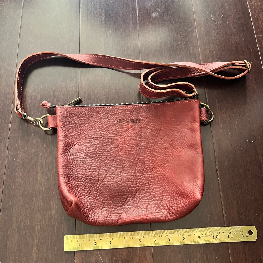 Chic Sparrow Lara Genuine Leather Crossbody Bag Waypoint Crimson Red Shoulder